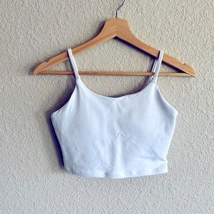 Halara In The Feels Cropped White Tank